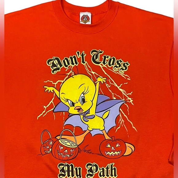 Vintage TWEETY Crewneck HALLOWEEN Sweatshirt New/VNDS sz LARGE - Picture 3 of 7
